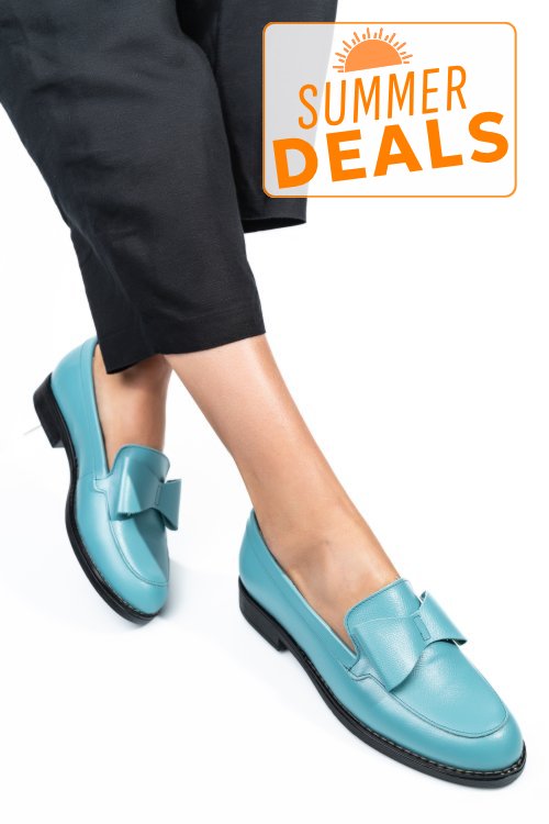 Mocasini turcoaz piele naturala 2s77110