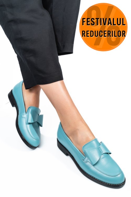 Mocasini turcoaz piele naturala 2s77110