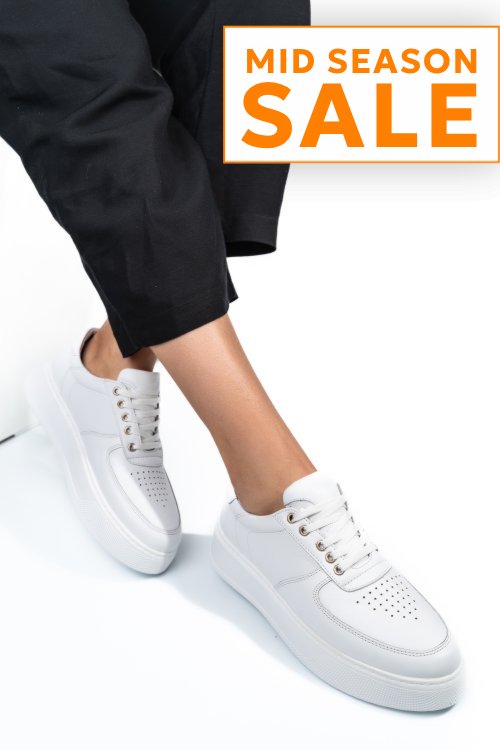 Pantofi sport albi piele naturala 4s77030