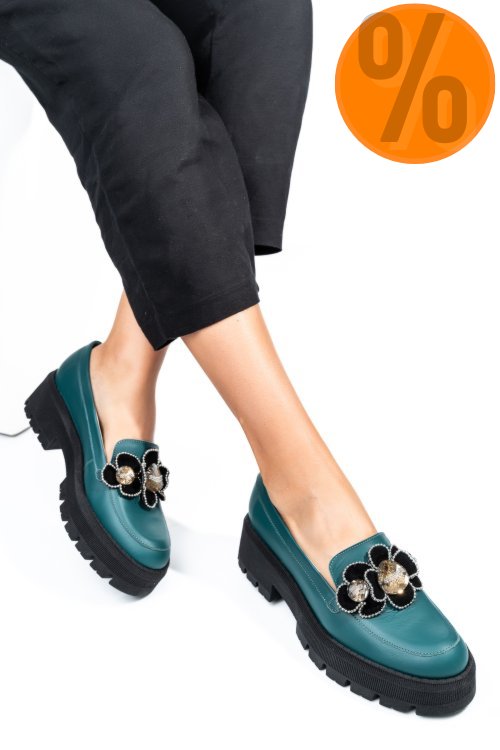 Mocasini verzi piele naturala 2s7723