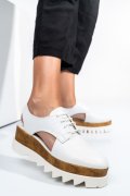 PANTOFI ALBI PIELE NATURALA CLE102866