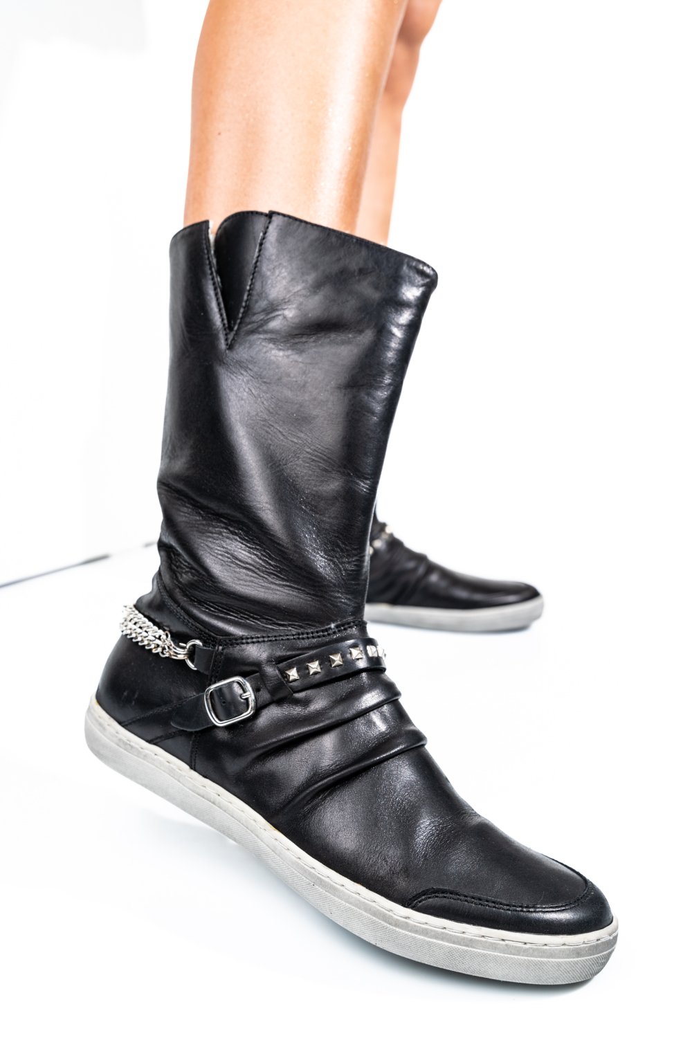 CIZME NEGRE PIELE NATURALA CLE101133