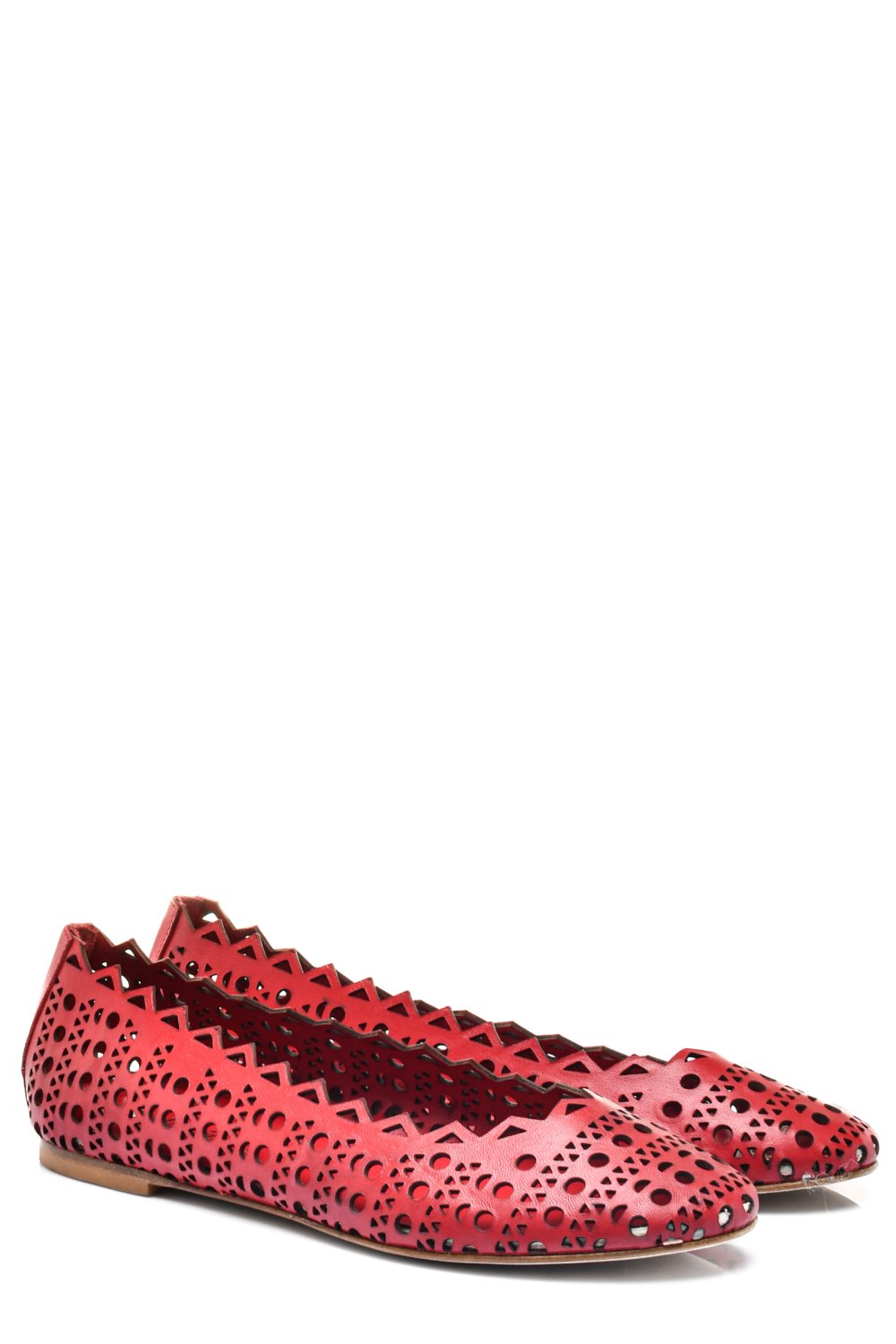 BALERINI ROSII PIELE NATURALA DE8502P05