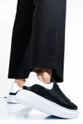 PANTOFI SPORT NEGRU ALB PIELE NATURALA 4S7742