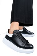 PANTOFI SPORT NEGRU ALB PIELE NATURALA 4S7742