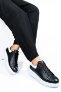 PANTOFI SPORT NEGRU ALB PIELE NATURALA 4S7742
