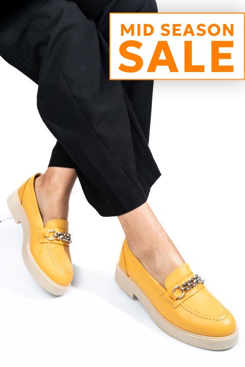 Pantofi galbeni piele naturala 2s7741604anp