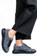 PANTOFI SPORT GRI NEGRU PIELE NATURALA INTOARSA 3S77011B