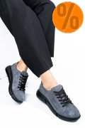 PANTOFI SPORT GRI NEGRU PIELE NATURALA INTOARSA 3S77011B