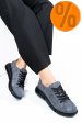 Pantofi sport gri negru piele naturala intoarsa 3s77011b