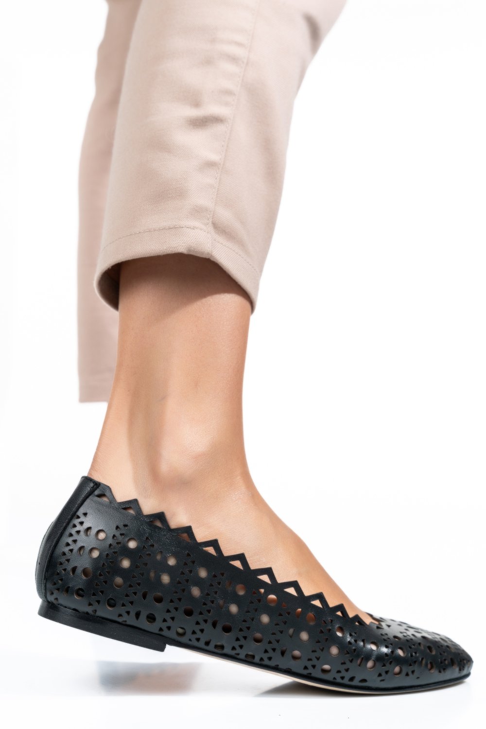 BALERINI NEGRI PIELE NATURALA DE8502P05