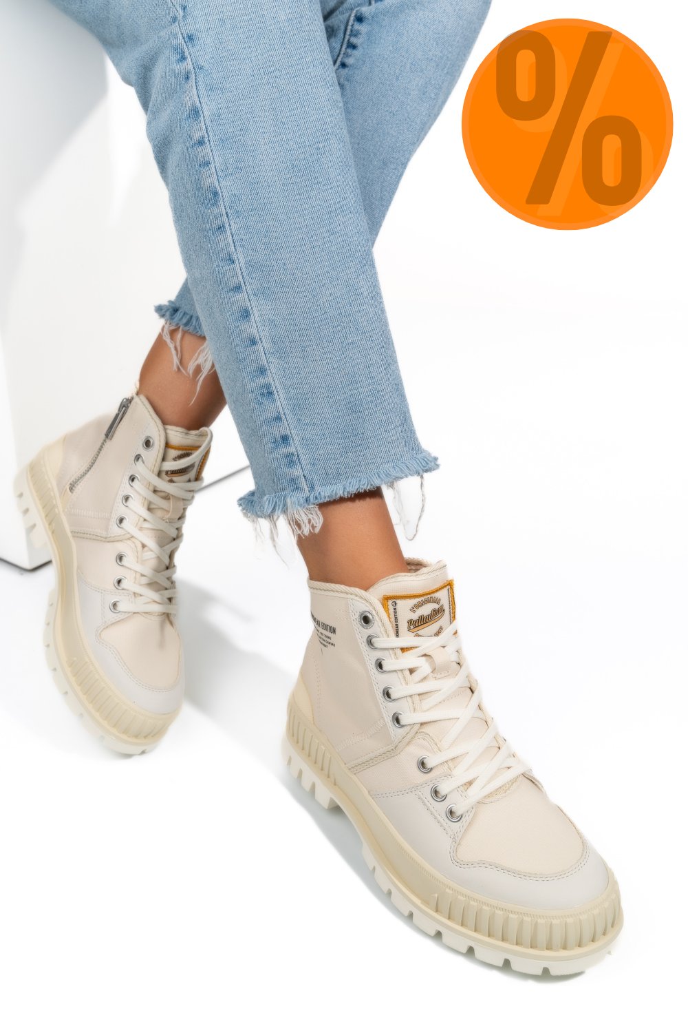 PALLADIUM PALLASHOCK WW CREAM WHITE, GHETE SPORT WHITE 7S778565-180