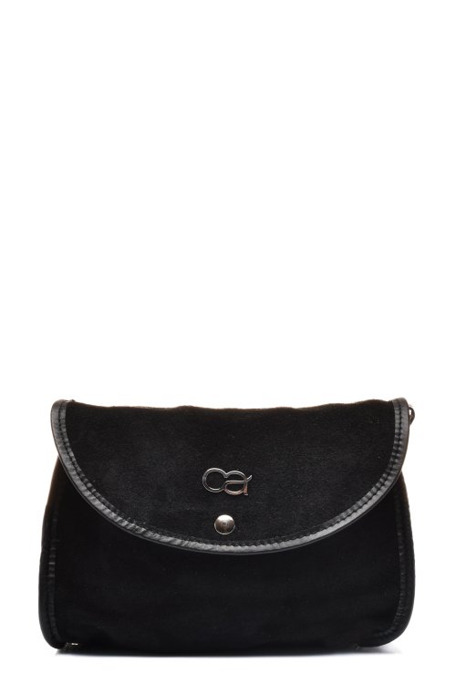 Geanta neagra piele naturala intoarsa bs0761
