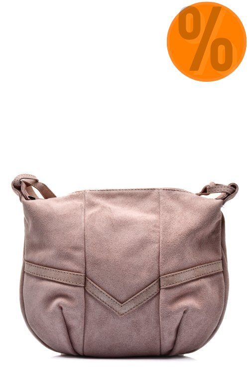Geanta roz piele naturala intoarsa 07263
