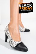 PANTOFI DAMA PIELE NATURALA NEGRU ALB SNK 1S77677L