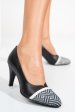 Pantofi dama piele naturala negru alb 1s77677l