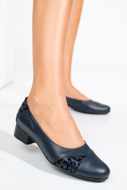 Pantofi bleumarin piele naturala 1s77250