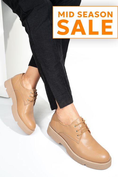 Pantofi bej piele naturala 4s7759
