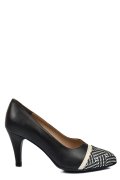 PANTOFI DAMA PIELE NATURALA NEGRU ALB 1S77677L