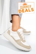 PANTOFI SPORT BEJ ALB PIELE NATURALA 4S7754