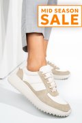 PANTOFI SPORT BEJ ALB PIELE NATURALA 4S7754