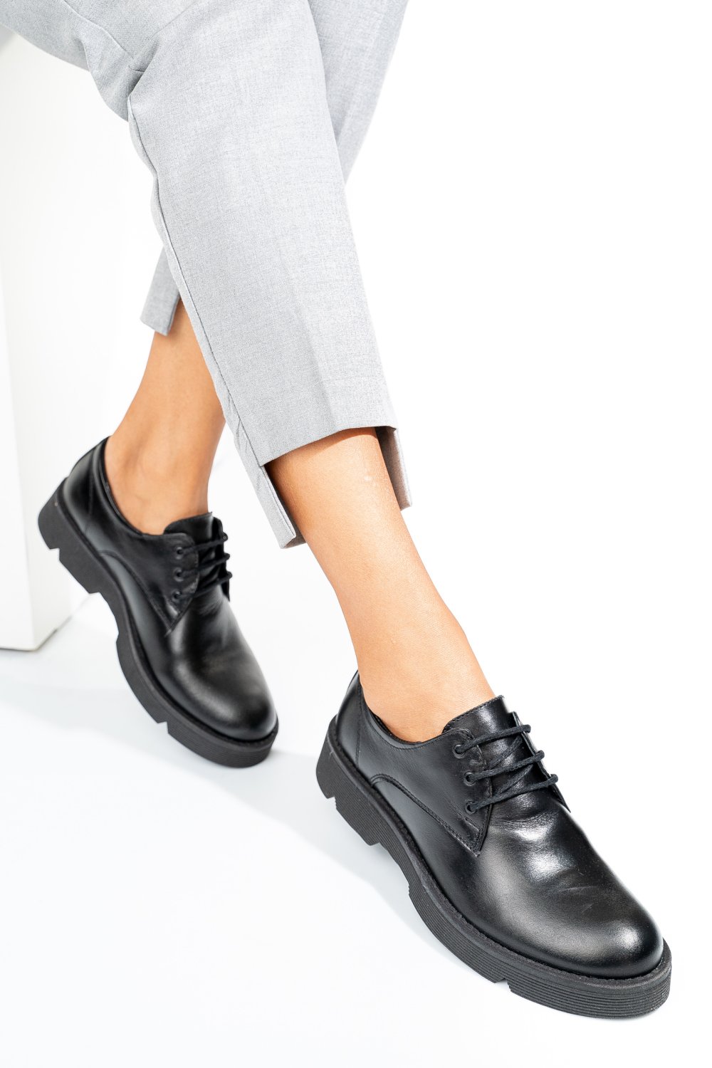 PANTOFI NEGRI PIELE NATURALA 4S7759