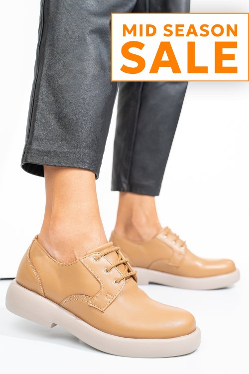 Pantofi bej piele naturala 4s7758