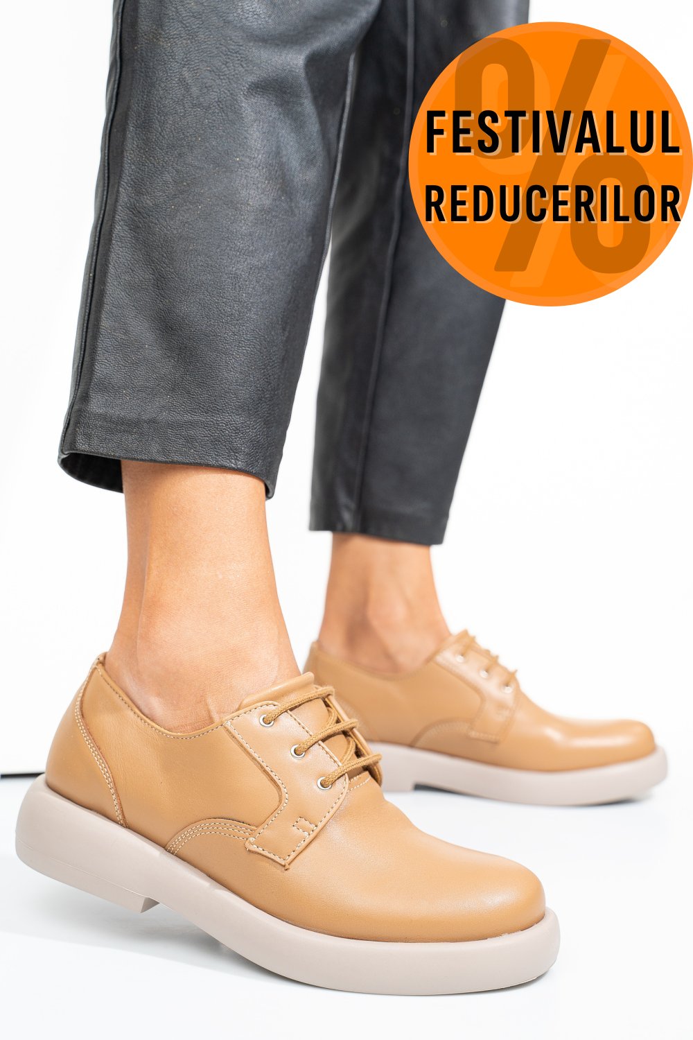 PANTOFI BEJ PIELE NATURALA 4S7758