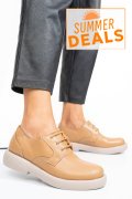PANTOFI BEJ PIELE NATURALA 4S7758