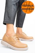PANTOFI BEJ PIELE NATURALA 4S7758