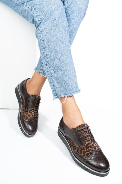 Pantofi maro leo piele naturala 5s7744001
