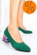 Pantofi verde color piele naturala intoarsa 5s77002