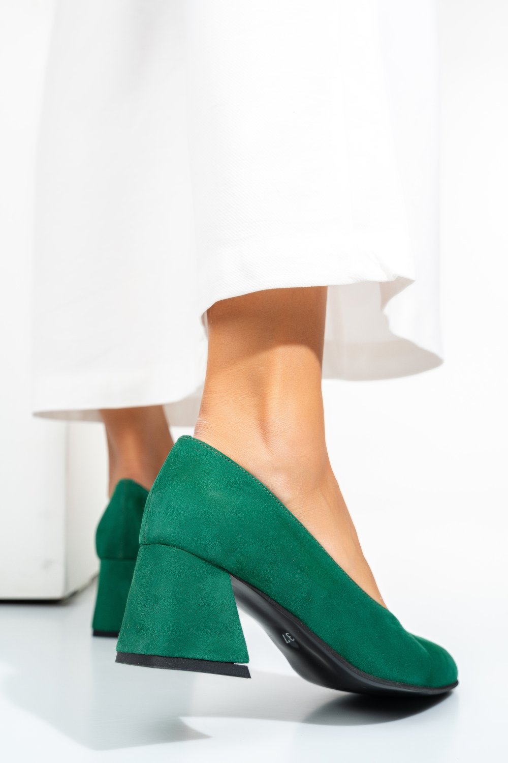 PANTOFI VERZI PIELE NATURALA INTOARSA 5S77006