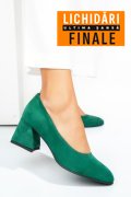 PANTOFI VERZI PIELE NATURALA INTOARSA 5S77006