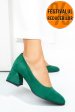 Pantofi verzi piele naturala intoarsa 5s77006