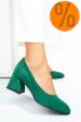 Pantofi verzi piele naturala intoarsa 5s77006