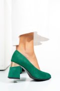 PANTOFI VERZI PIELE NATURALA INTOARSA 5S77005