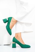 PANTOFI VERZI PIELE NATURALA INTOARSA 5S77005