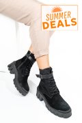 GHETE NEGRE PIELE NATURALA INTOARSA 242818SP