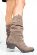 CIZME BEJ PIELE NATURALA INTOARSA 2S7702842SP