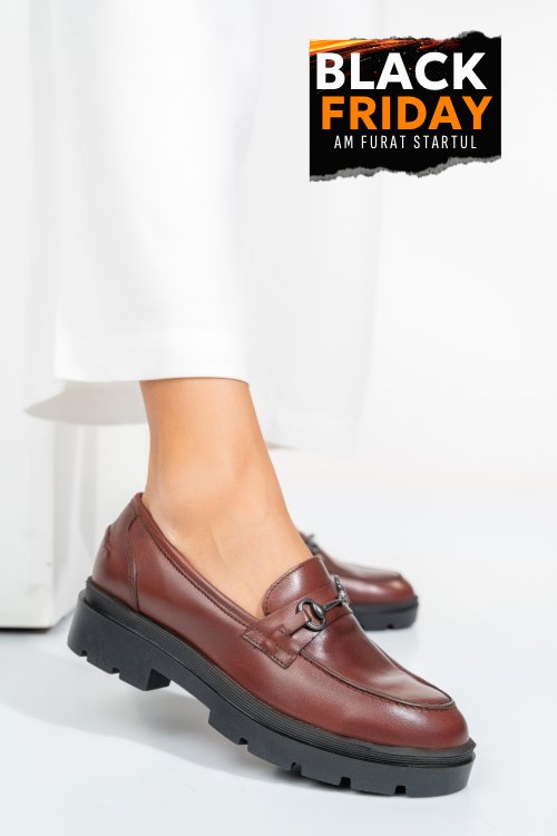 Mocasini brown piele naturala sally02