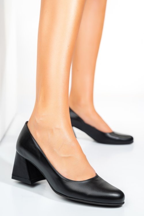Pantofi negri piele naturala 5s77003