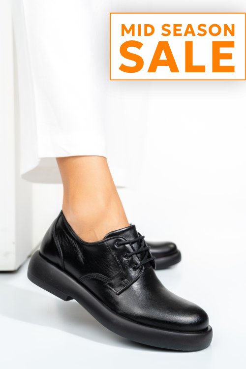 Pantofi negri piele naturala 4s7758