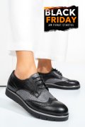 PANTOFI NEGRU ARGINTIU PIELE NATURALA 5S7744001