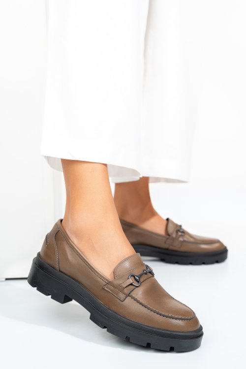 Mocasini taupe piele naturala sally02