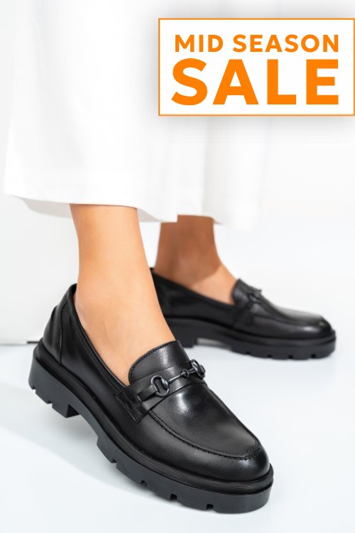 Mocasini negri piele naturala sally02