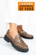 MOCASINI TAUPE PIELE NATURALA EMME011