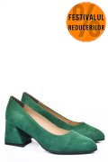 PANTOFI VERZI PIELE NATURALA INTOARSA 5S77006