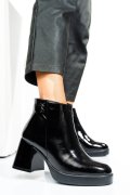 BOTINE NEGRE PIELE NATURALA LACUITA 242827NPK