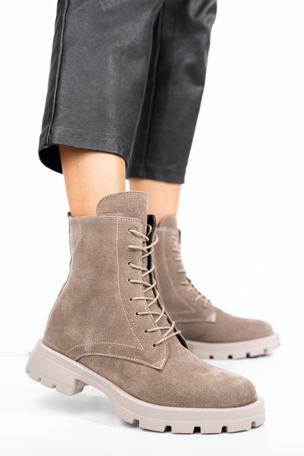 GHETE BEJ PIELE NATURALA INTOARSA 242801SP